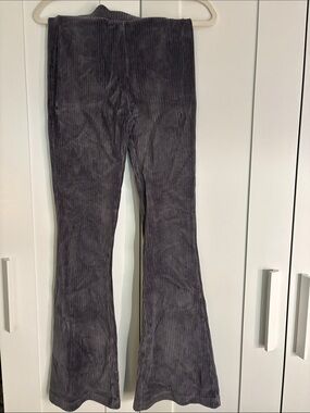 Aerie Gray Corduroy Flare Pants